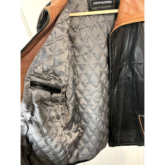 Vintage Steve Madden Men's Leather Jacket Size Small - Picture 9 of 12